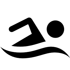 black and white icon for swimming